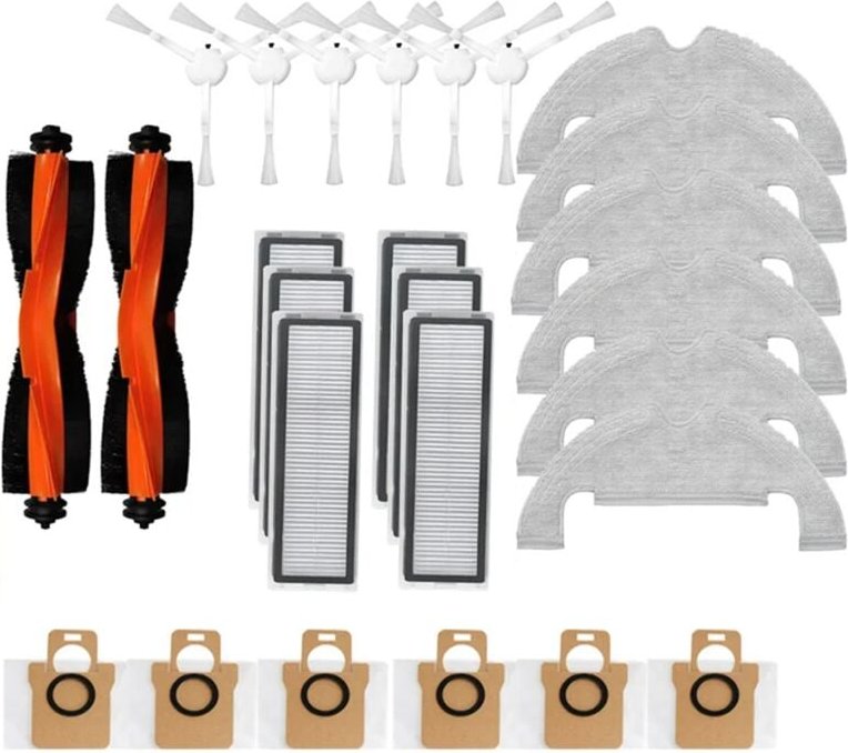 Für X10 Wichtigsten Seite Pinsel Hepa-Filter Mopp Tuch Staub Tasche Teile