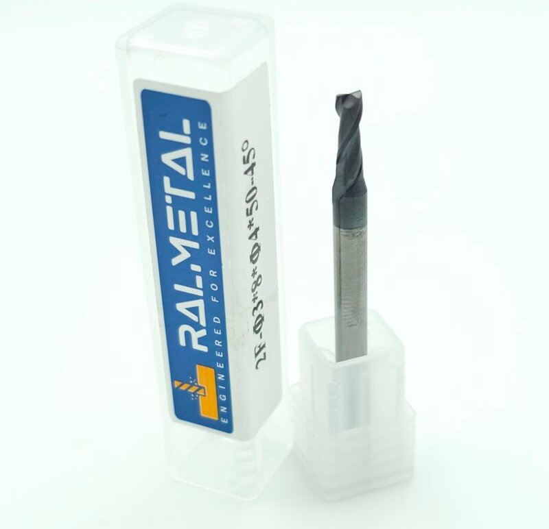 Vollhartmetall-Fräser 3 x 8 x 4D x 50, 2 Schneiden, 45 HRC