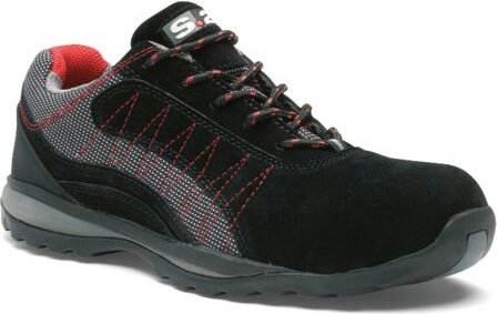 Halbschuh ZEPHIR S1P - S 24 BOSSI INDUSTRIE - Veloursspaltleder schwarz/grauer Stoff - Größe 39 - 5122-39