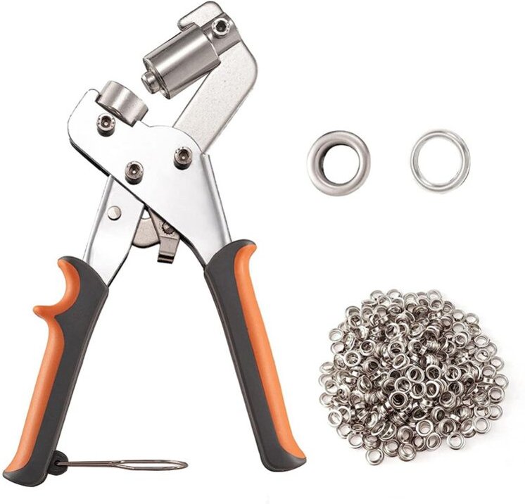 Sen-Werkzeugsatz ÖSen-Set - ÖSenstanz-Set mit 500 3/8--ÖSen für Stoffe, LeinwäNde, Planen und Mehr