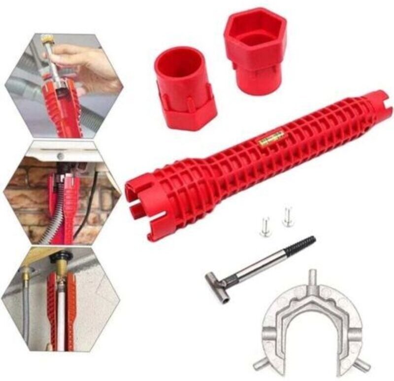 Vielseitiges Spülen-Installationswerkzeug, Universal-Hahnenanzugsschlüssel, Werkzeug zur Reparatur von Toilettenhähnen, ...