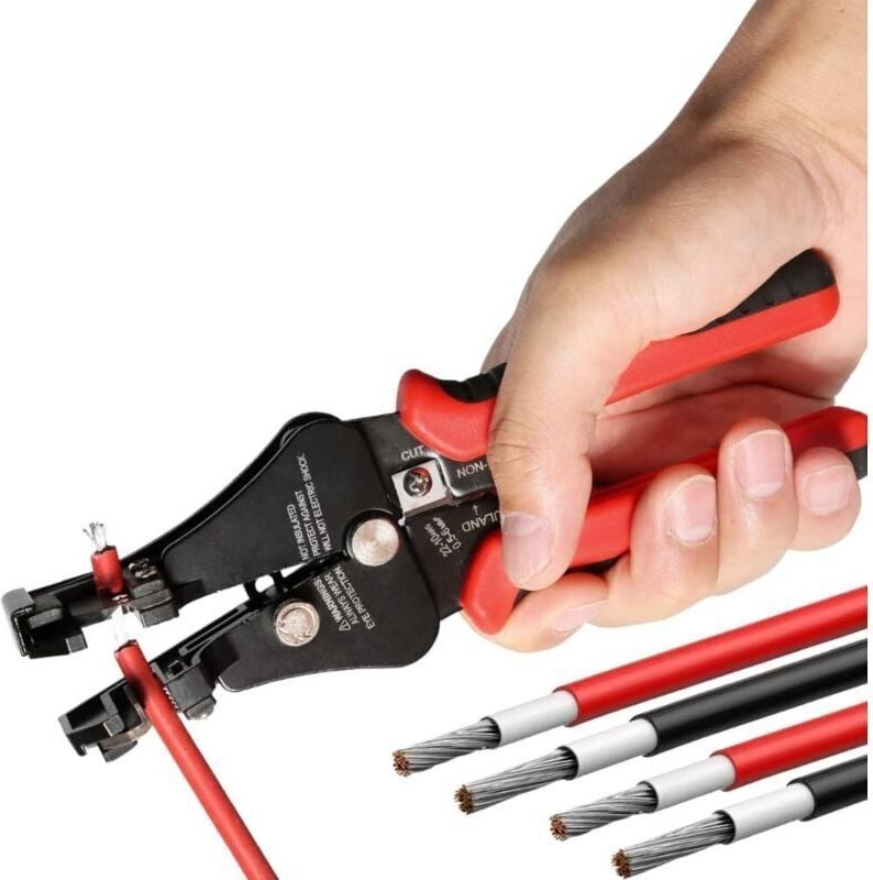 KZQ - Multifunktionale automatische Solar-Photovoltaik-Abisolierzange, Crimpzange, Kabelschneider für 2,5/4/6 mm² Elektr...