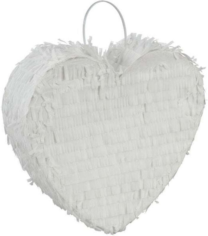 Weie herzformige pinata 88307