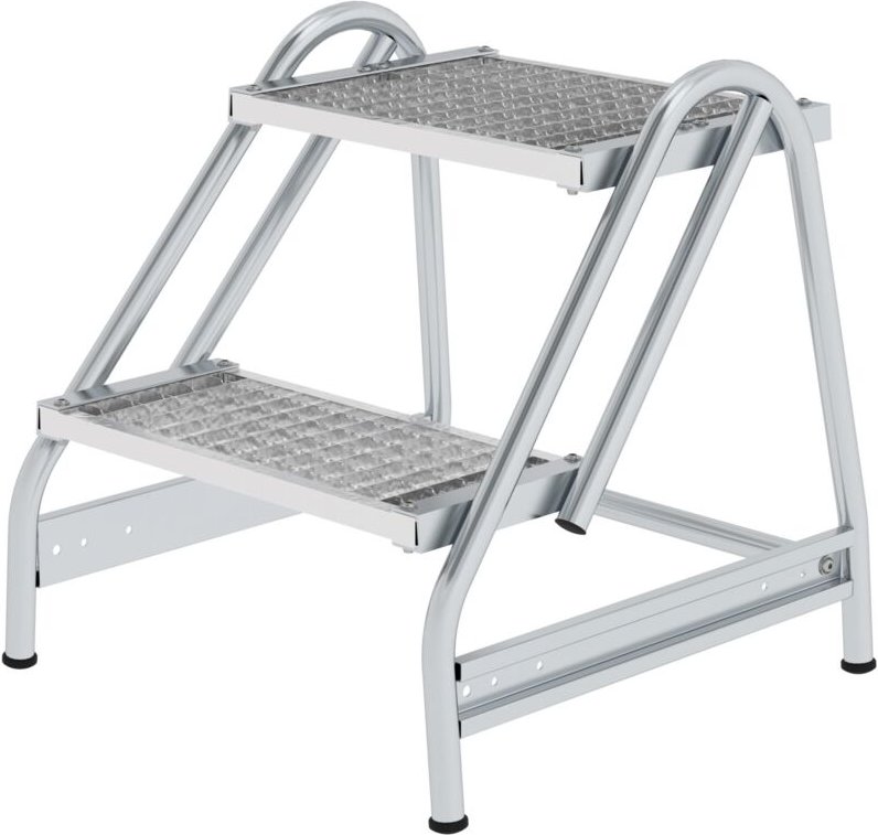 Günzburger Steigtechnik - Arbeitspodest einseitig begehbar Stahl-Gitterrost 2 Stufen - 050053