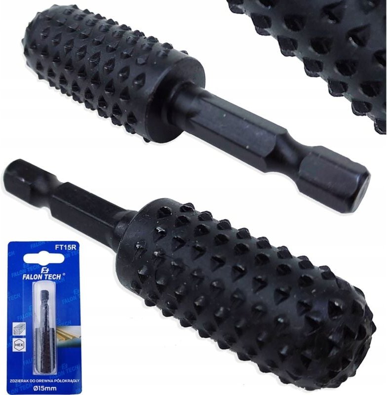 Halbrunder Raspelfräser für Holz 15 mm HEX Falon-Tech