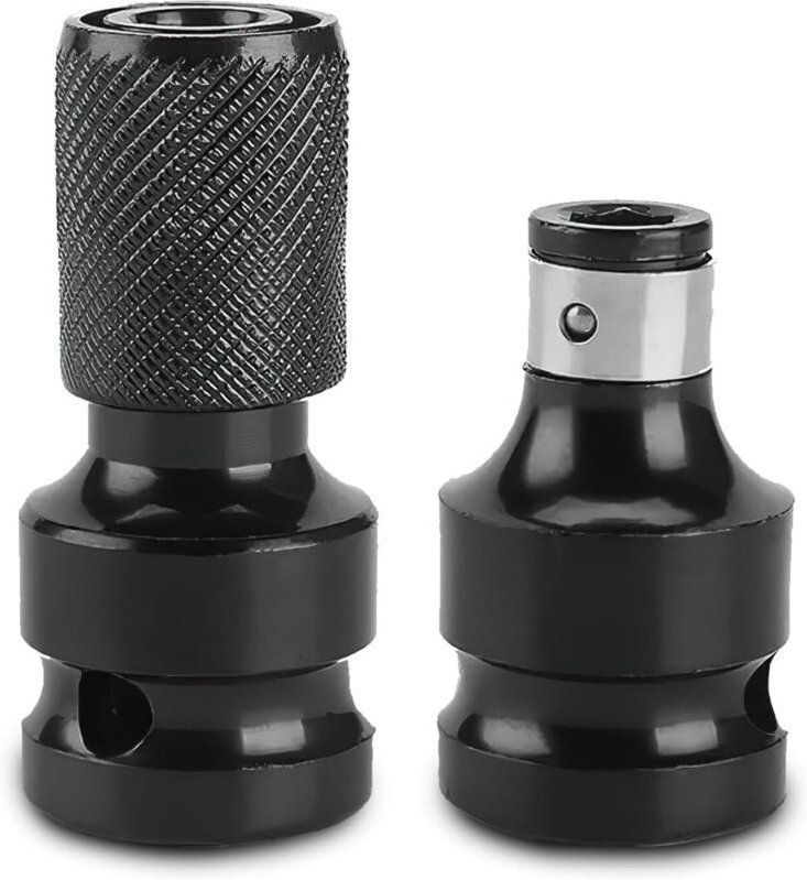 2 Stück Schlagschrauber Adapter, Bithalter Stecknuss Adapter, Hochhärte Kohlenstoffstahl, Multifunktionsadapter, 1/2 Auf...