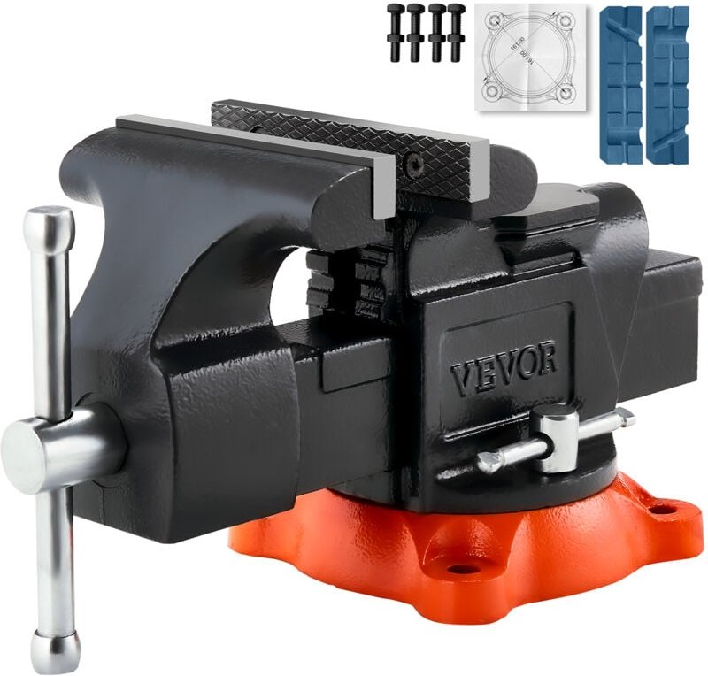 Schraubstock, 127 mm Backenbreite, 127 mm max. Backenöffnung, Mehrzweck-Schraubstock mit 360° schwenkbarer Feststellbasi...