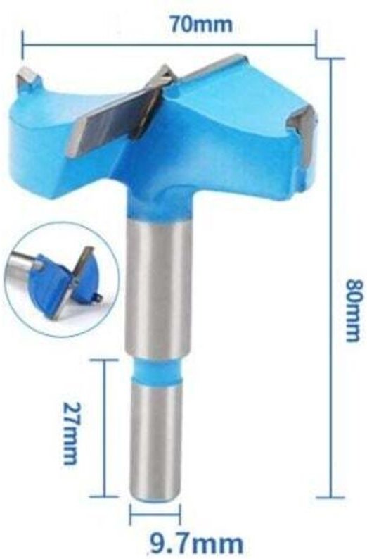 70mm Grau-Blau Wolframkarbid Forstnerbohrer Holzloch-Säge Forstner Bohrer Holzbearbeitung Scharnierloch Bohrer Fräser