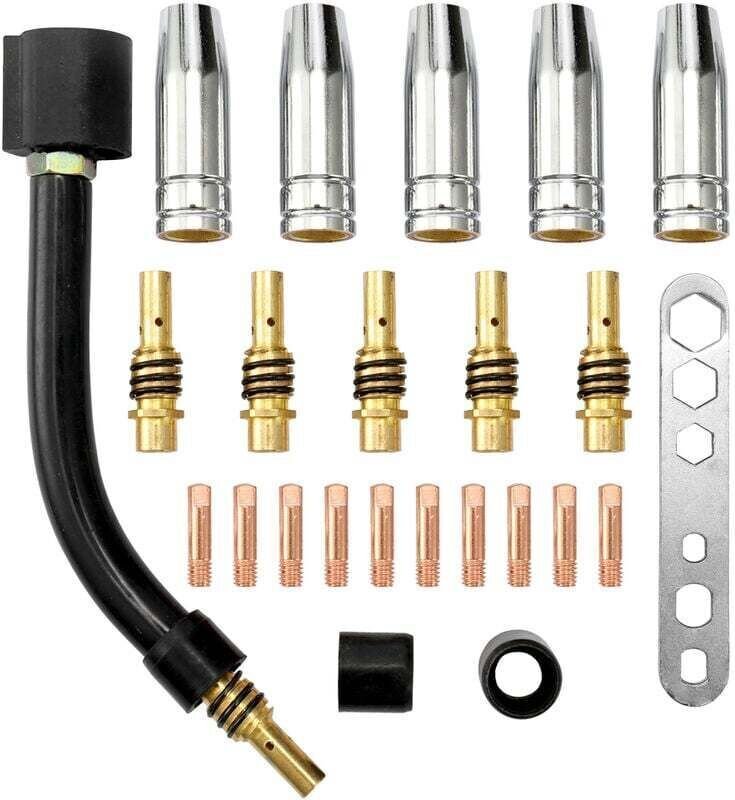 24 Stück 15AK Brenner-Verschleißelektroden-Schneidstangen, 1,2 mm, Schwanenhals-Winkelspitzen für MIG-Schweißgeräte
