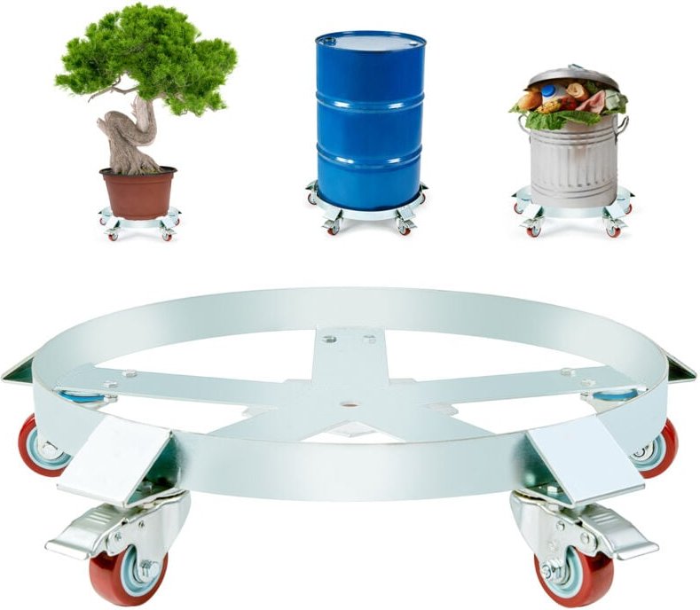 Mophorn 55 Gallonen Schwerlast-Fasswagen, Fasswagen mit einer Tragkraft von 1250 lbs, kippsicherer Fasswagen mit Stahlra...