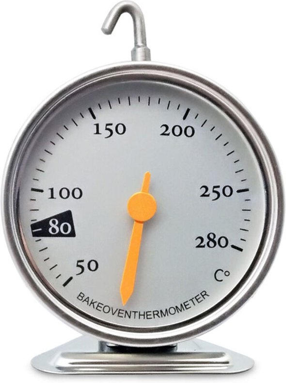 Backofenthermometer, Küchenthermometer mit großem Zifferblatt aus Edelstahl, Kochmesswerkzeug von 50 °c bis 280 °c