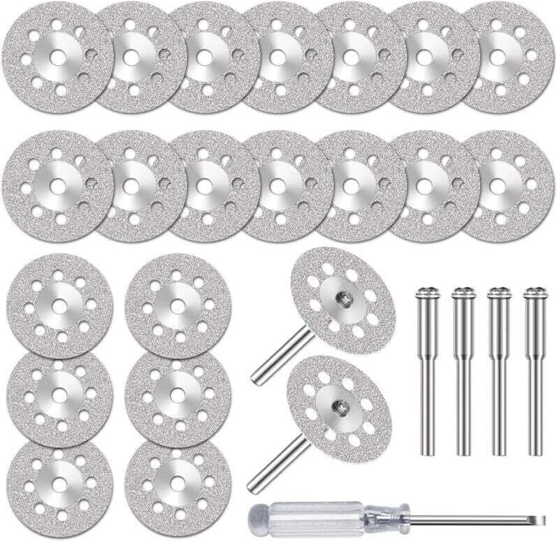 20 Mini-Diamanttrennscheiben (3 mm) – Für Dremel – Zum Schneiden von Stein, Glas und Keramik – Präzise Schnitte
