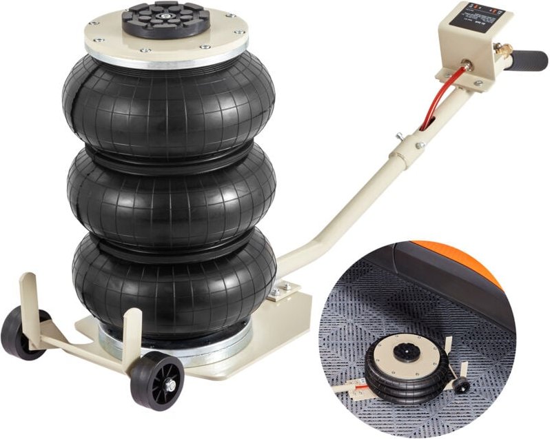 Mophorn - Pneumatischer Wagenheber Air Jack 3 t, Weiß Dreifachbeutel-Luftheber 140-450 mm Hubhöhe Airbag Luftwagenheber ...