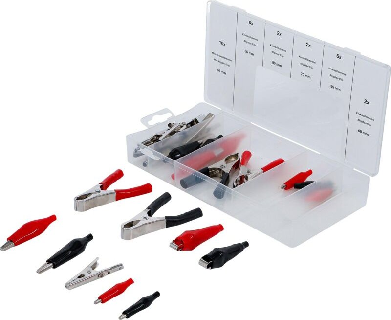 Krokodilklemmen-Sortiment 28-tlg.