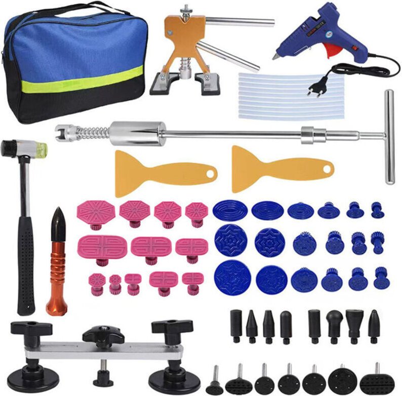 Lackfreies Ausbeulset mit Saugnapf und Heißklebepistole für Autos, Kühlschränke, Motorräder und Türen.