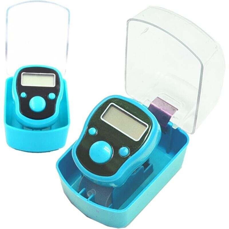 Blauer Strick- und Häkelzähler – Reihenzähler – Digitaler Fingerzähler – Häkelmaschenzähler, Fingerzähler