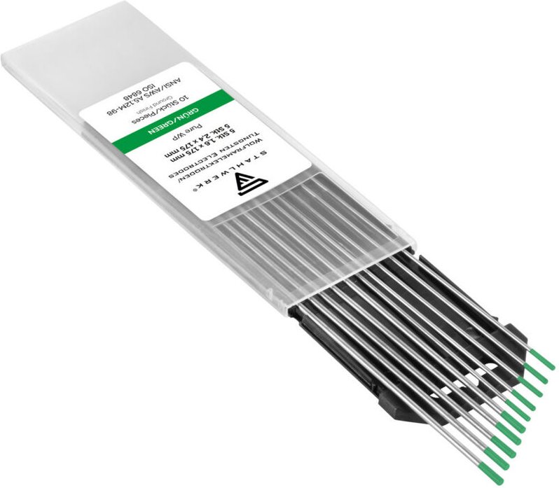 STAHLWERK Wolframelektroden WP Grün Set 5 x 1,6 mm + 5 x 2,4 mm x 175 mm