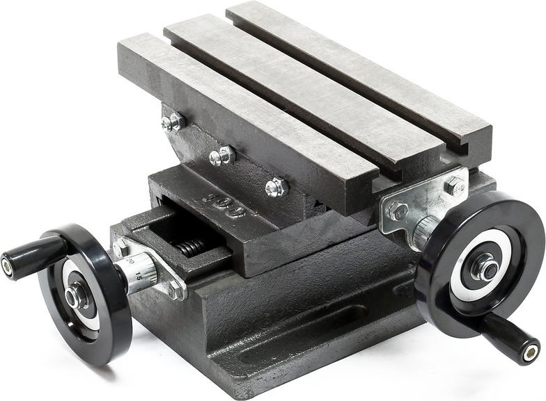 Wiltec - Kreuztisch 220x100 mm, Frästisch Mit 120 mm X-Achse, 90 mm Y-Achse, Koordinatentisch Aus Gusseisen, Bohrtisch, ...