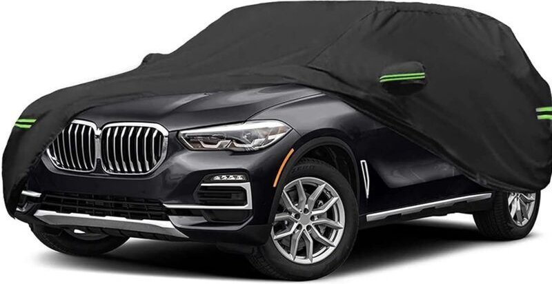 Autoabdeckung SUV Größe XL Autoplane in 210D Oxford Schwarz 530x200x150CM Staubdicht Anti-UV Wasserdicht