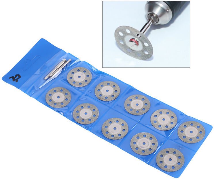10-teiliges Set mit 30-mm-8-Loch-Diamant-Kreissägeblättern und 2 Spindeln für Rotationswerkzeuge