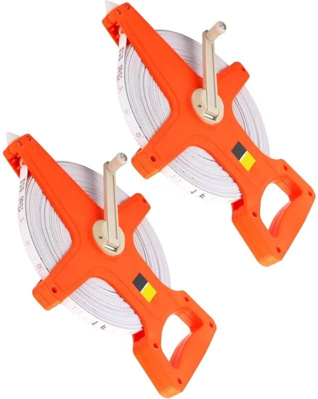 2 Stück Vermessungsband aus Glasfaser 50M /165 FT Stahlmaßband, Ledermaßband, Zahnstangenlineal