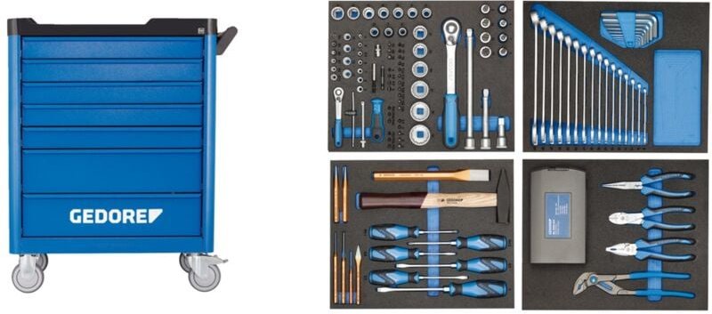Werkzeugwagen workster smartline mit 147-tlg. Werkzeugsortiment - Gedore
