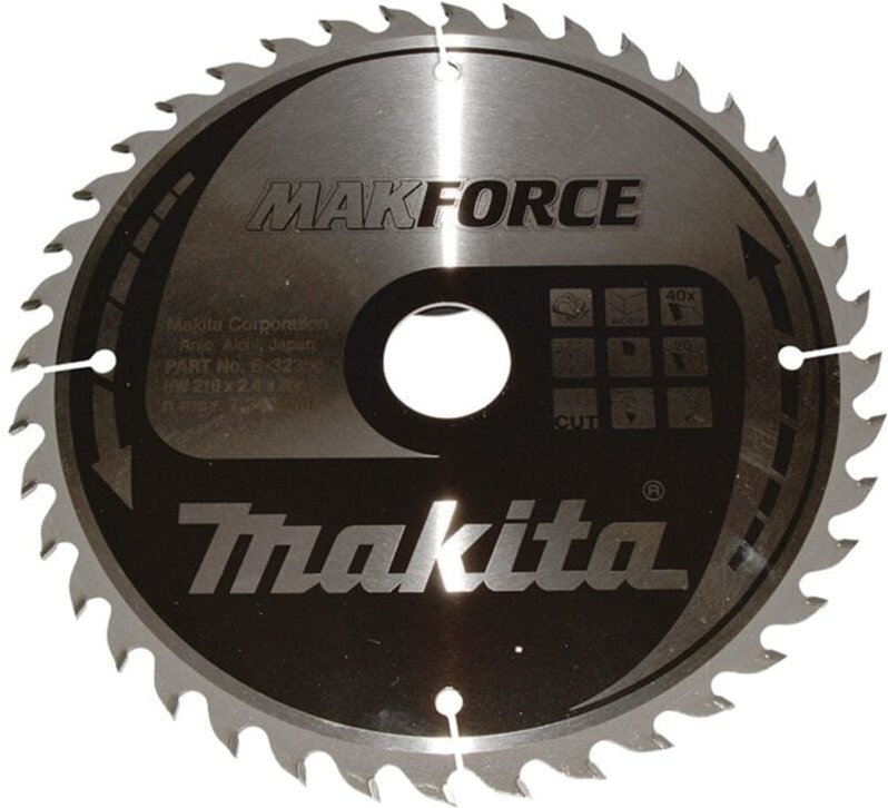 Makita Kreissägeblatt MAKFORCE 210/30 mm, 40 Zähne, 1,6 mm, Holz