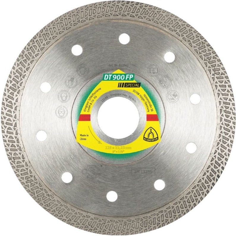 Klingspor - dt 900 fp Diamanttrennscheiben, 125 x 1,4 x 22,23 mm 1,4 x 10 mm, profilierter Schneidrand