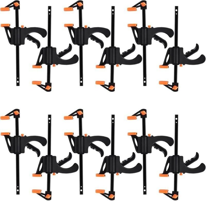 10 Stück Einhandklemmen, Ratschen-Tischklemmen, Schnellspann-Ratschenklemmen, Holzstangenklemmen, Kunststoffklemmen