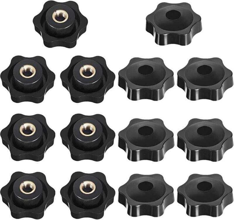 14 Sternkopf-Spannknöpfe M6, XU, Schwarz, für Werkzeugmaschinen - KZQ