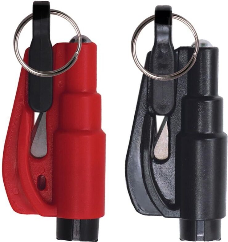 2-teiliger Auto-Sicherheitsgurtschneider, Scheibenbrecher und Sicherheitsgurtschneider, moderner Unisex-Fensterschneider...