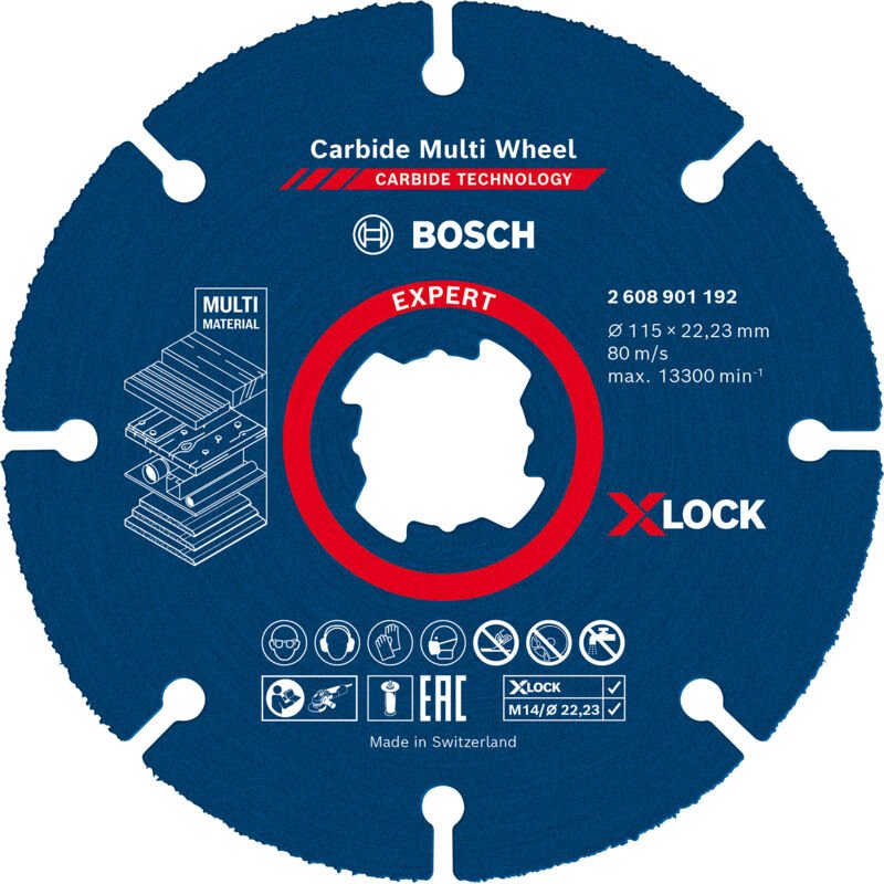 Bosch - Professional Expert Carbide Multi Wheel x-lock Trennscheibe, 115 mm, 22,23 mm (2608901192)