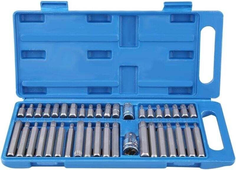 40-teiliges Schraubendreher-Bit-Set, Torx-Bit-Set mit 1/2"- und 3/8"-Antriebsadaptern, extra lange Schraubendreher-Bits ...