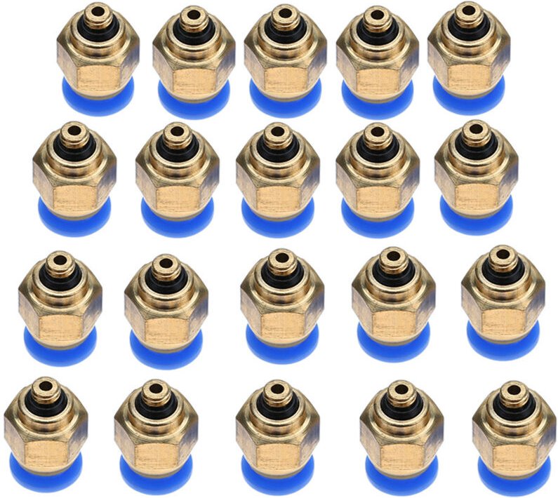 Schnellkupplung für pneumatische Anschlüsse für 4-mm-Luftschläuche, Außengewinde, gerader Steckverbinder (PC4-M5, 20 Stü...