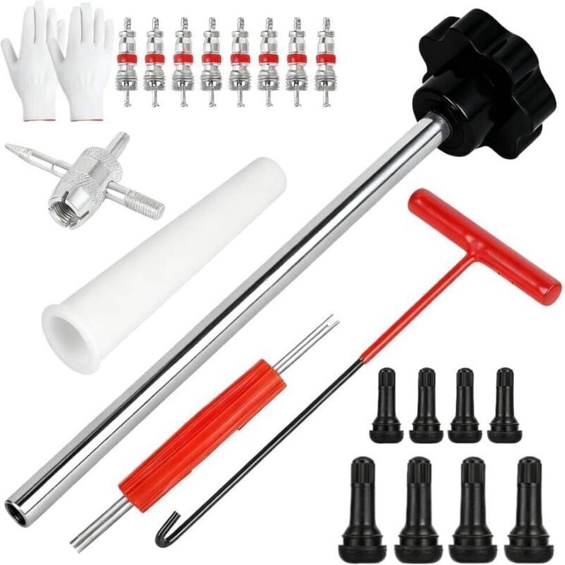 22-teiliges Reifenventil-Entfernungsset, Reifenventil-Reparaturset, Ventileinsatzentferner, Ventilauszieher, Hakenwerkze...