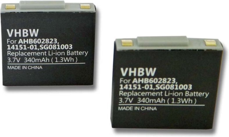 Vhbw - 2x Akku Ersatz für gn Netcom 2901-249, 14151-02, 14151-01 für Wireless Headset Kopfhörer (340 mAh, 3,7 v, Li-Poly...