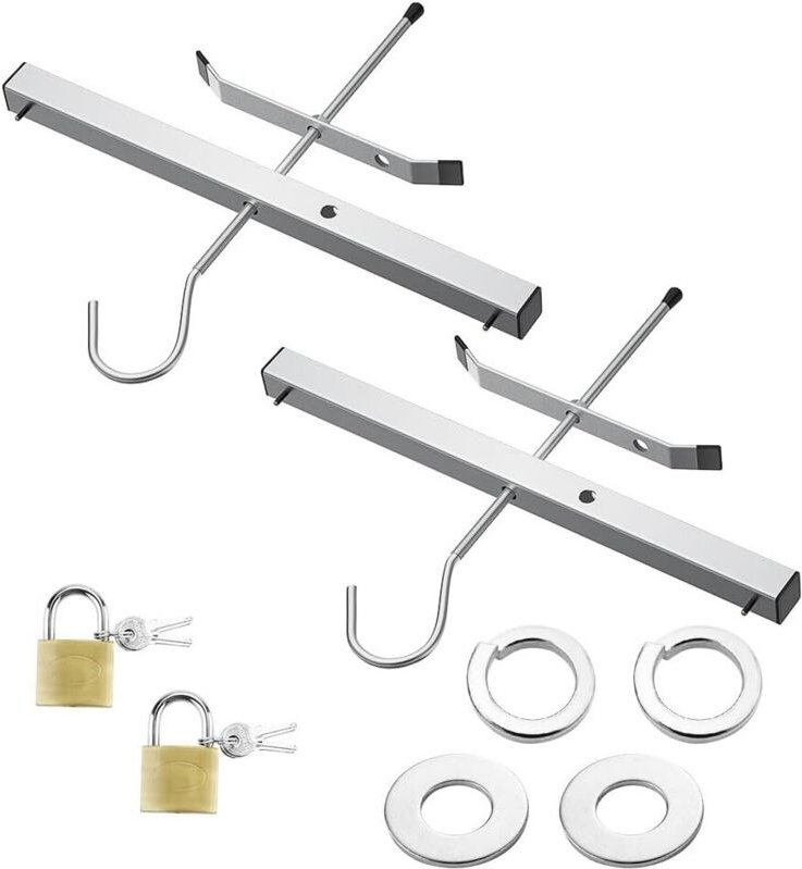 Pack Leiterklemmen, universelle abschließbare Leiterdachklemmen - 1 Paar, Leiterklemme mit Vorhängeschloss zur Sicherung...