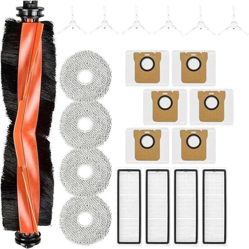 Zubehörset für Xiaomi Saugroboter X20+, XU, 1 Hauptbürste, 6 Seitenbürsten, 4 Filter, 4 Wischpads, 6 Ersatzstaubbeutel -...