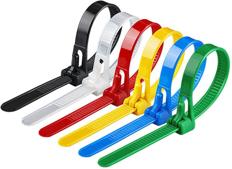 Wiederverwendbare Kabelbinder aus Kunststoff, 4 x 150 mm, farbige Kabelbinder, Nylon-Kabelbinder, UV-beständige Kabelbin...