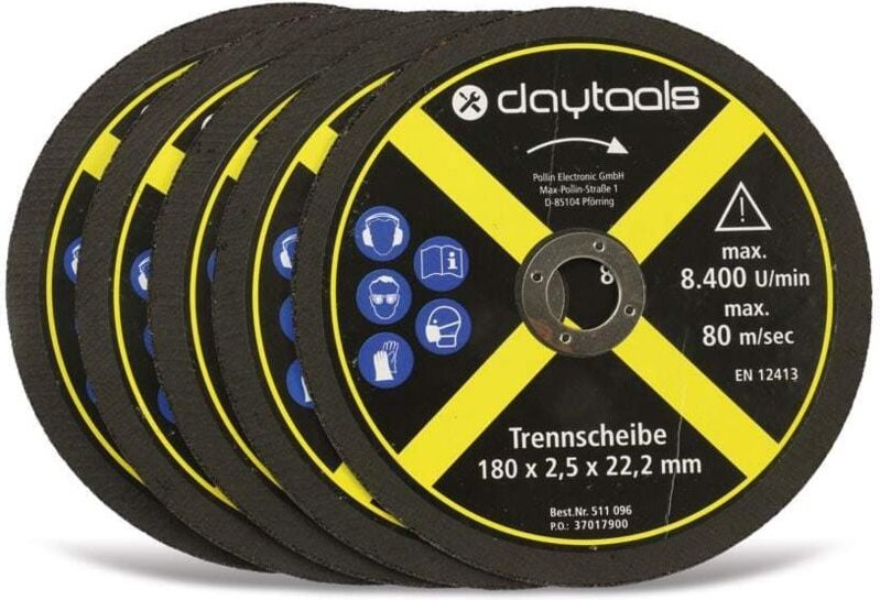 DAYTOOLS Trennscheibe Metall, 180x2,5x22,2 mm, 5 Stück