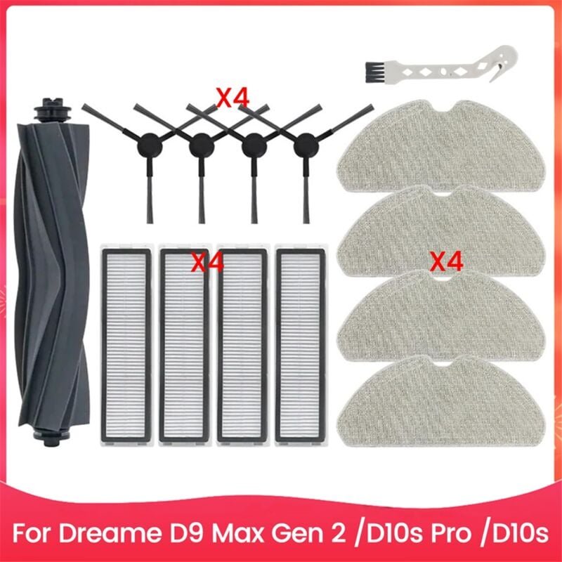 14-teiliges Bürstenfilter-Mopptuch-Set für D9 Max Gen 2/D10s Pro/D10s Staubsaugerzubehör Ersatzteile