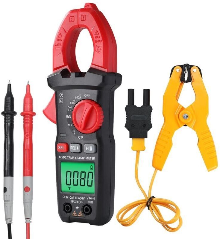 Digitales Zangenmultimeter für Wechsel- und Gleichstrom und -spannung, Temperatur, Kapazität, Frequenz, Diodenprüfung, D...