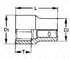 Tengtools - Sechskant-Steckschlüssel, 1 1/2, 80mm 912080 172840902