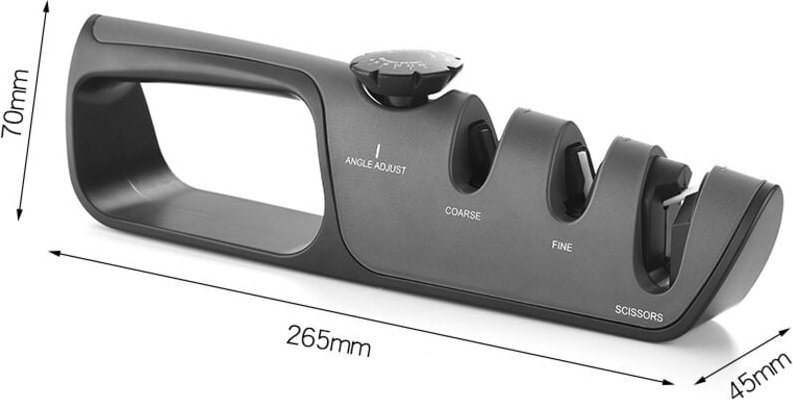 Professioneller 3-stufiger Messerschärfer, Messerabzieher für japanische Messer mit verstellbarem Griffwinkel, multifunk...