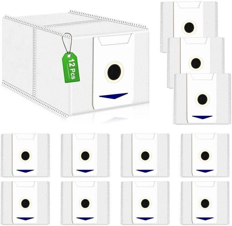 Packung mit 12 Staubsaugerbeuteln für Ecovacs Deebot T30 Omni / T30 Pro Omni Zubehör (weiß)