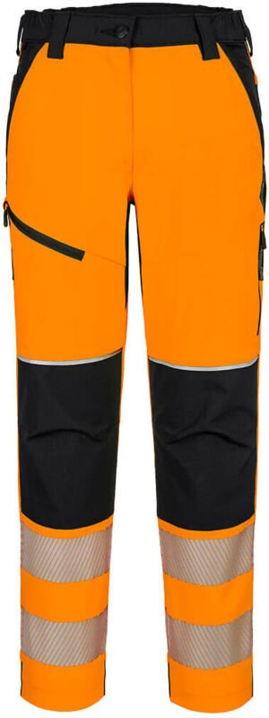 Stretch-Hose Hv Damen Pw3 – Größe XS – Orange/Schwarz – Portwest