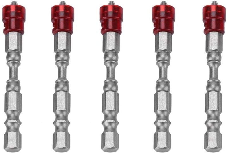 Schraubendreher-Bits, 5 Stück, 65 mm, magnetischer Phillips-Kopf aus S2-Stahl, PH2-Schraubendreher-Adapter – mit Magnet ...