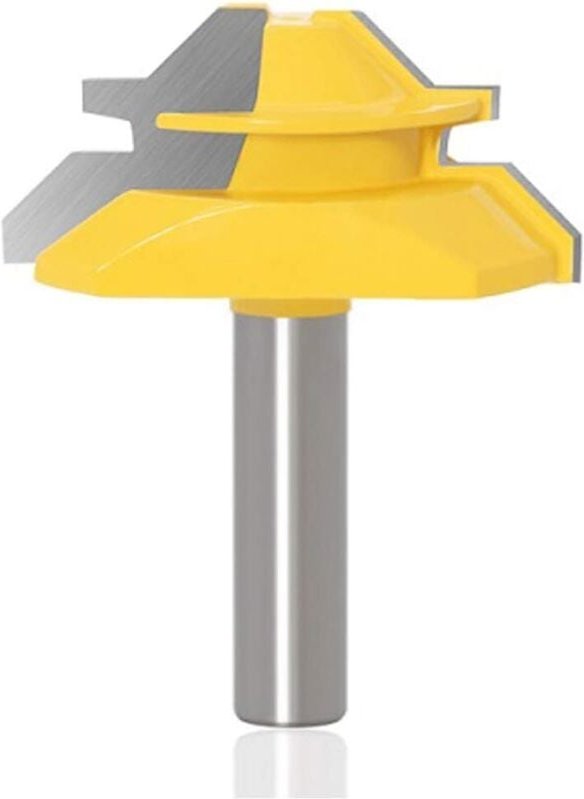 45-Grad-Schlossschlitzfräser 8 mm – Holzfräser, gelb, 51 mm Durchmesser