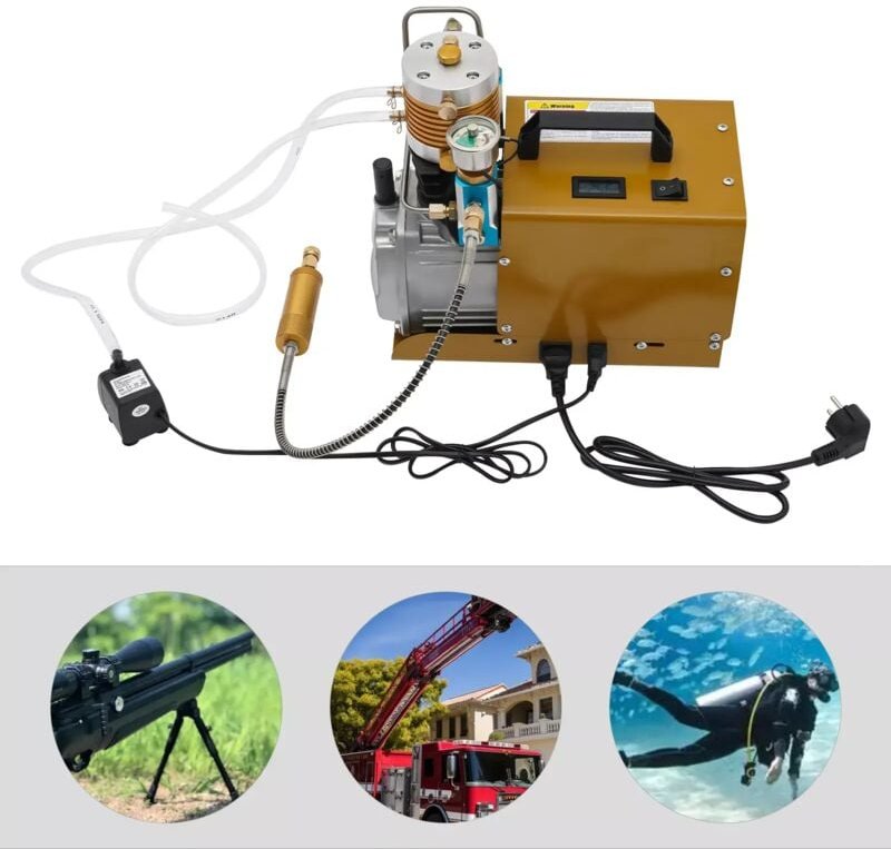 PCP Kompressor 300 Bar, 4500PSI Tauchkompressor, Automatisch Luftkompressor, 30 Mpa Hochdruckluftpumpe, Für Brandbekämpf...