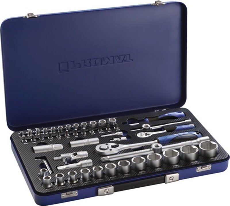 Steckschlüsselsatz 55-teilig 1/4 + 1/2 ″ Schlüsselweiten 4-32 mm Anzahl Zähne 20/36 6-Kant